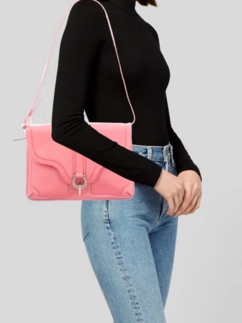 Kate Spade Sutton Gavin Coral Pink Leather Y2K Crossbody Shoulder Bag w/ Dustbag - Picture 2 of 10
